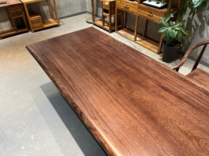 Factory Zebra Wood Slab Solid Wood Dining Table kazanahome