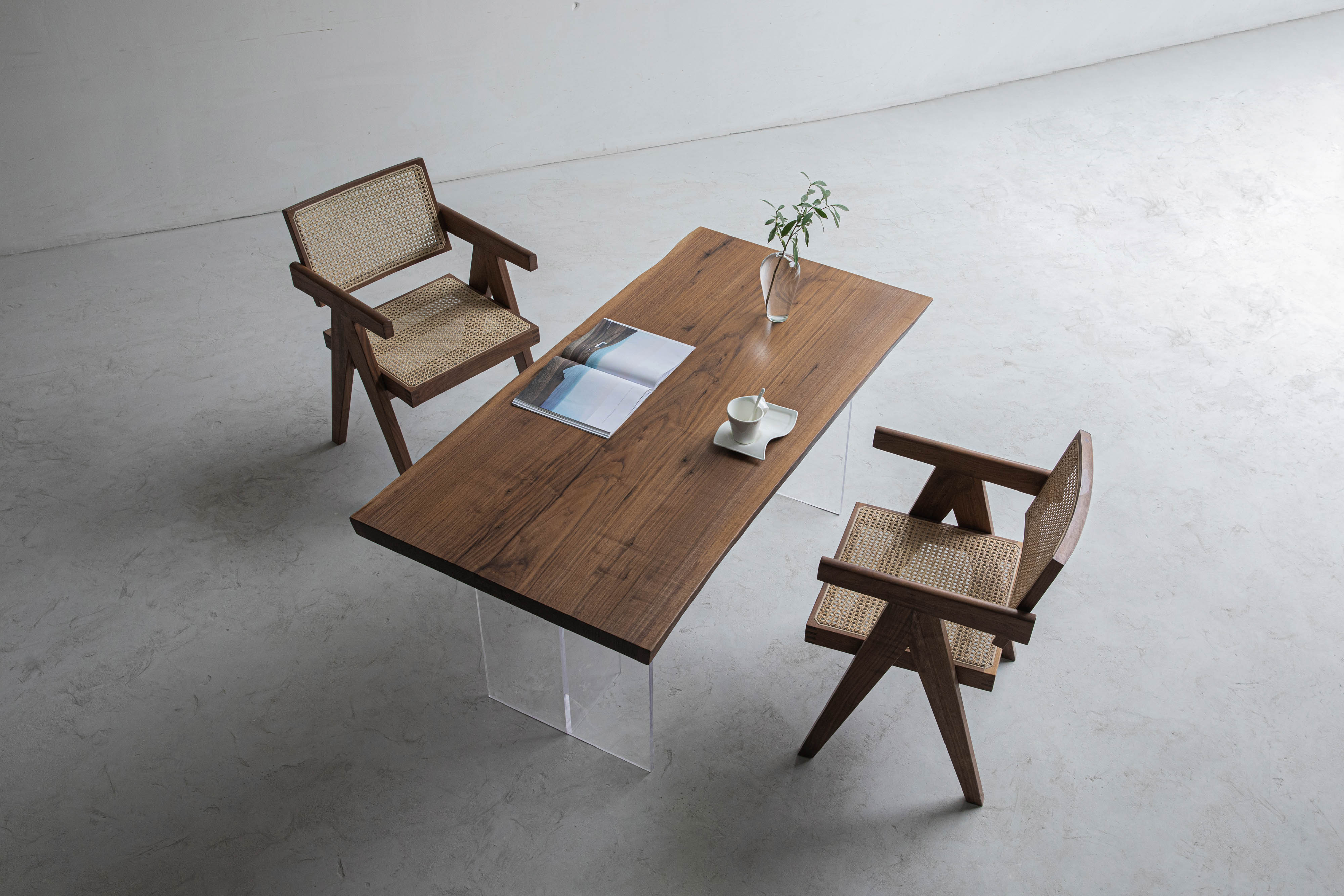 KAZANA Home Black Walnut Live Edge Dining Table, Length: 58-1/4 Inches