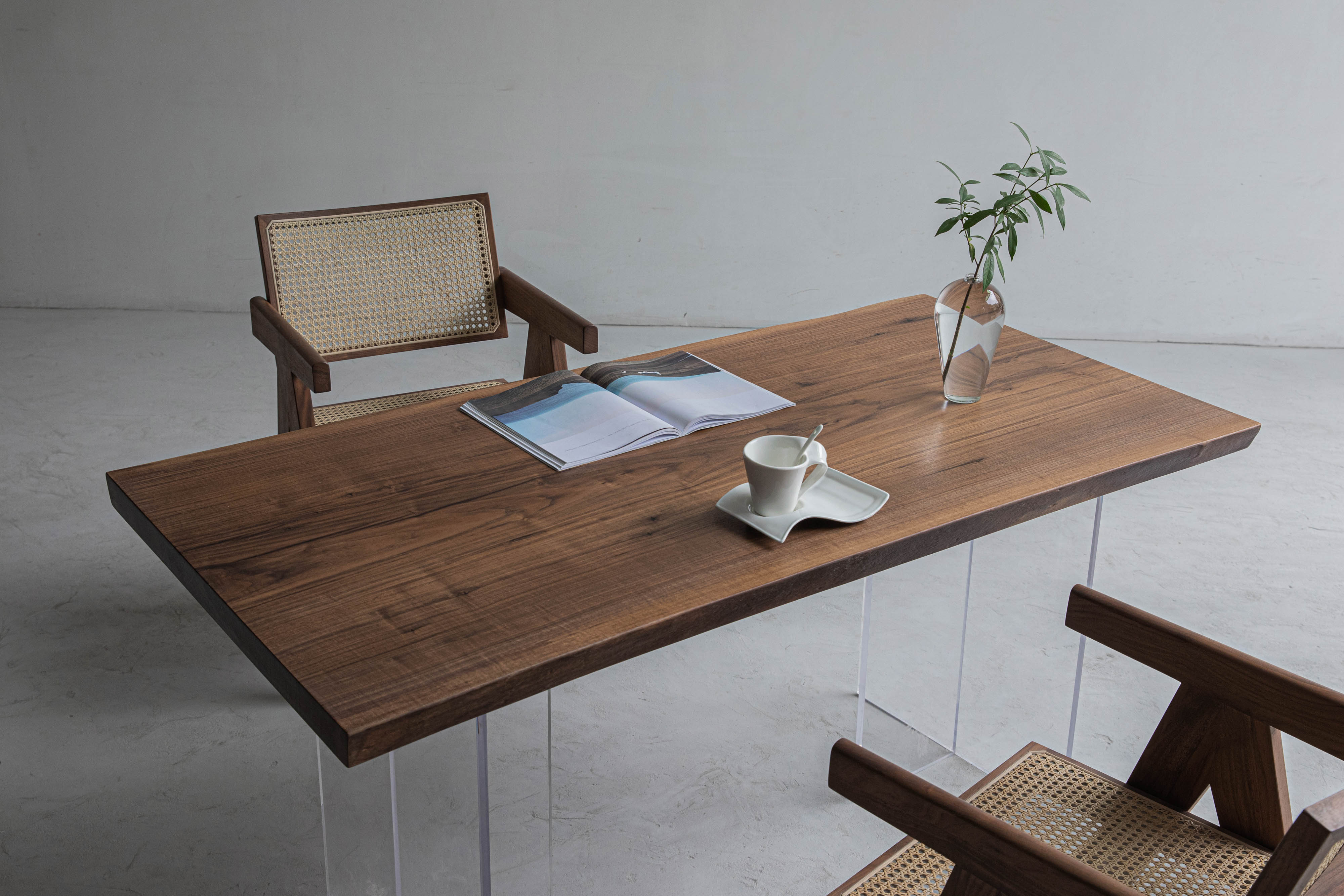 KAZANA Home Black Walnut Live Edge Dining Table, Length: 58-1/4 Inches