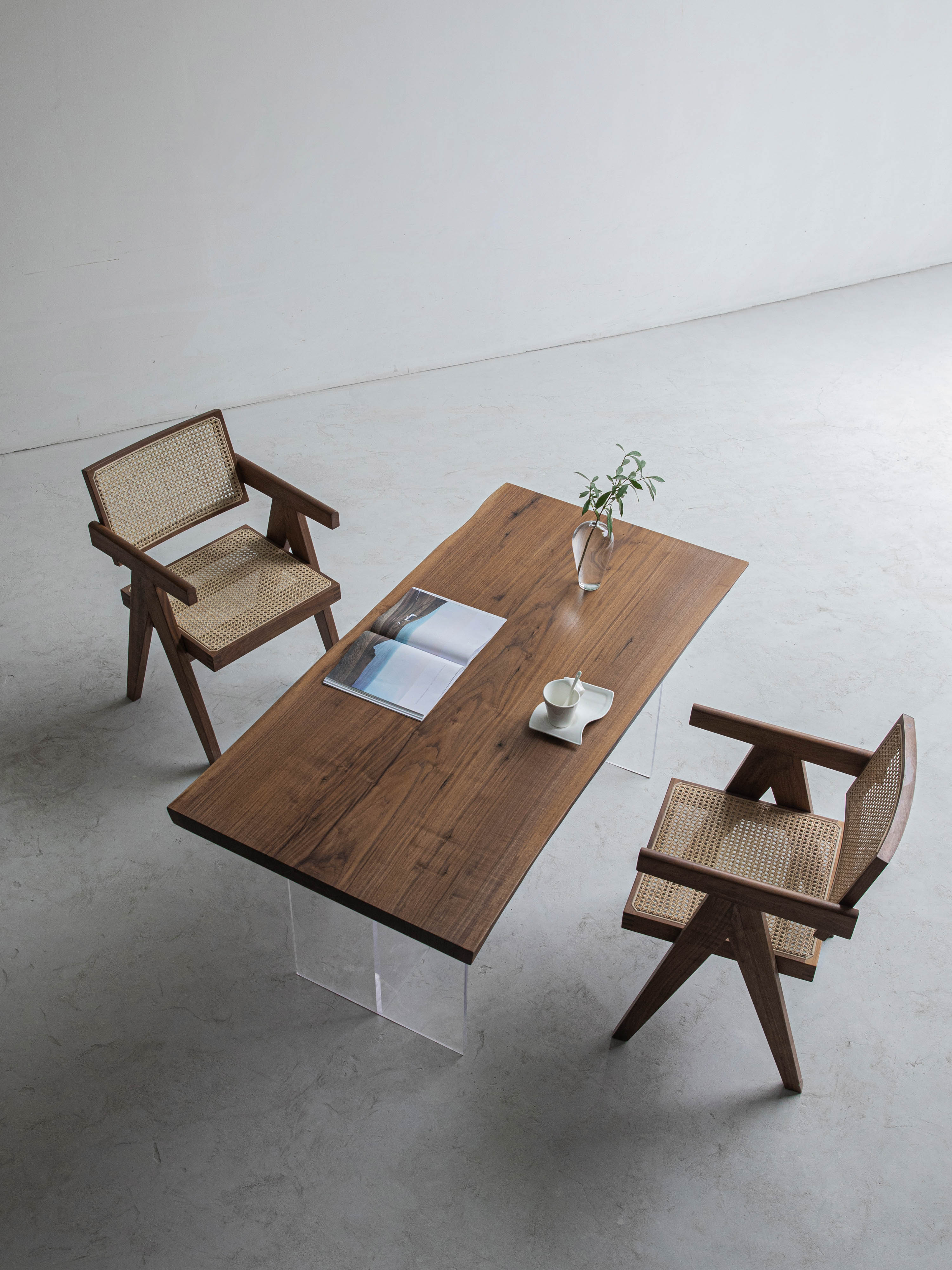 KAZANA Home Black Walnut Live Edge Dining Table, Length: 58-1/4 Inches