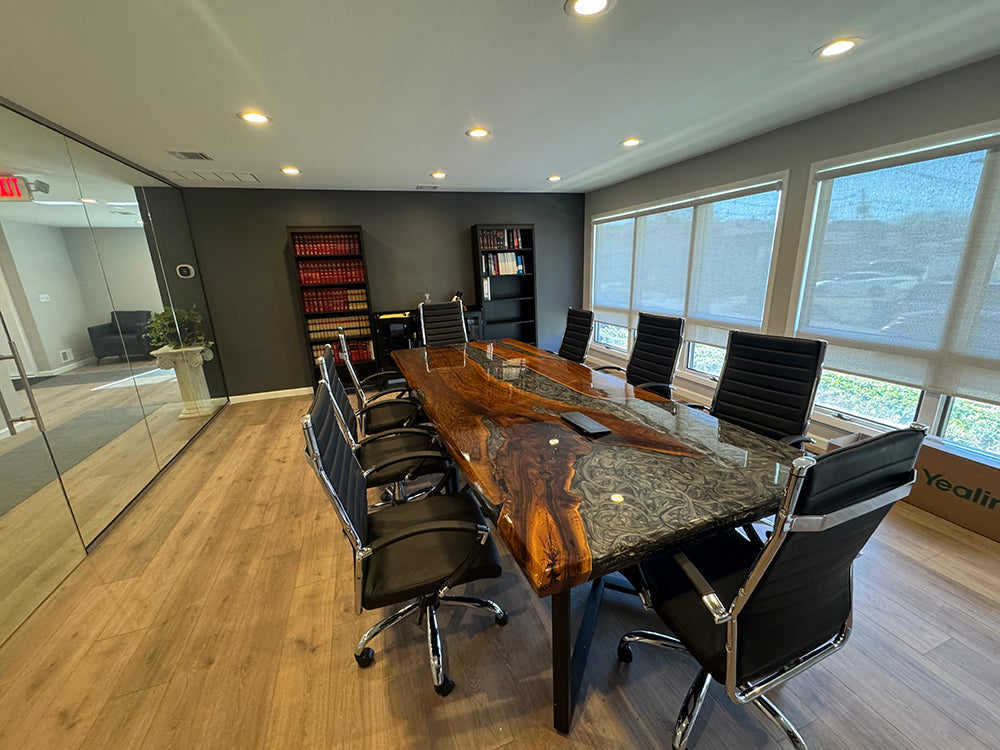 Black Walnut and Epoxy Conference Table — Commissioned by Michael Drivas - Kazanahome