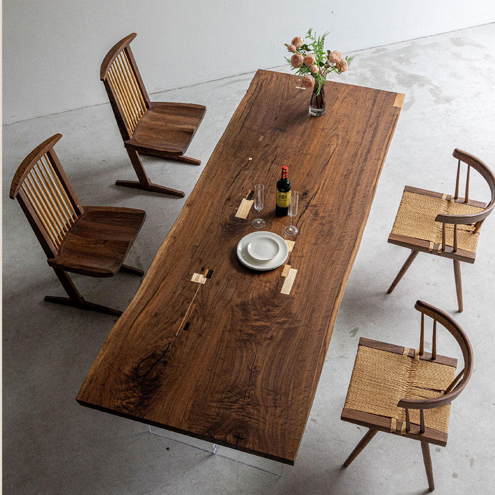 Customized dining table made of walnut wood