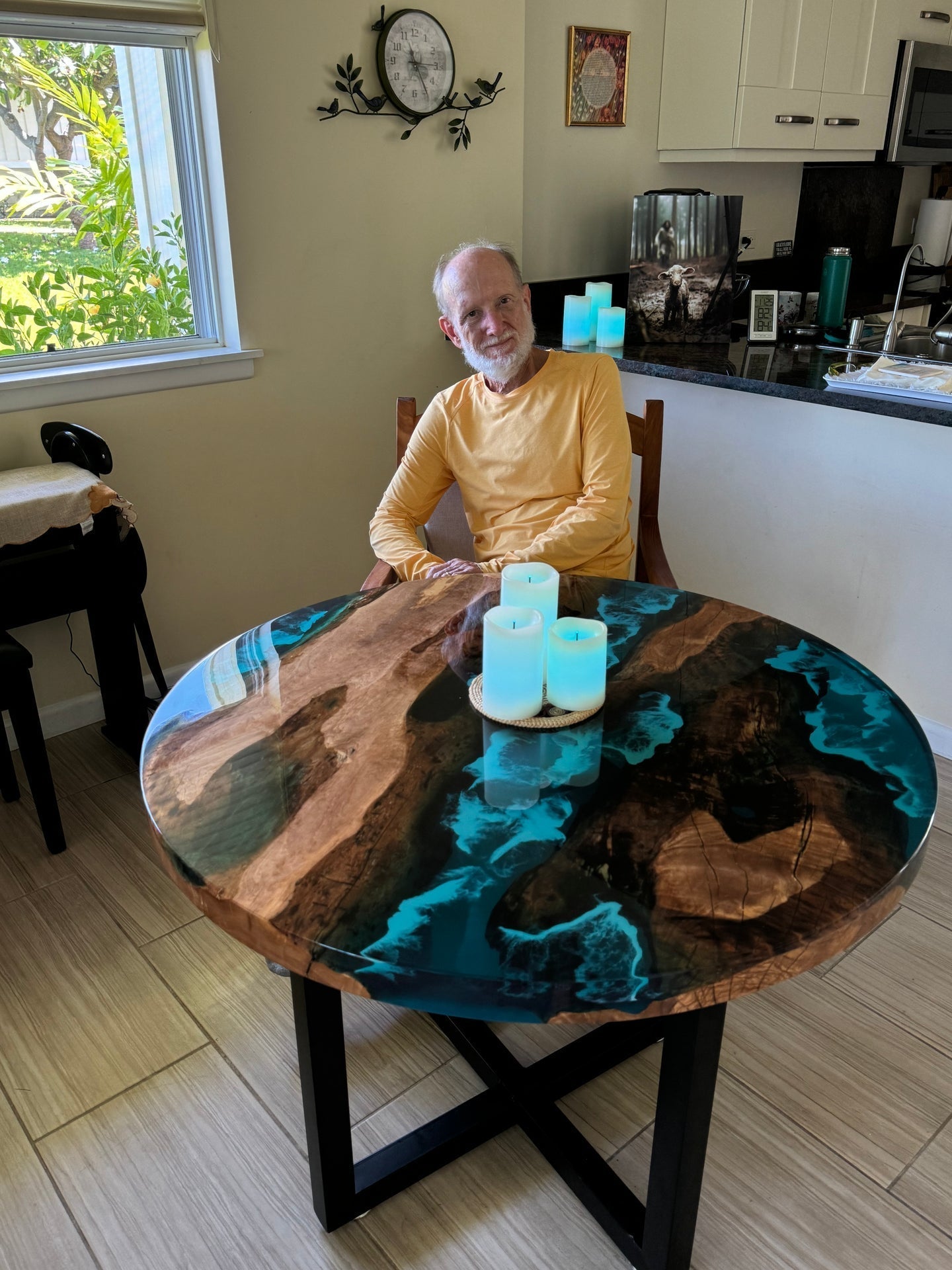 Custom Olive Epoxy Round Table From Vance Shepperson