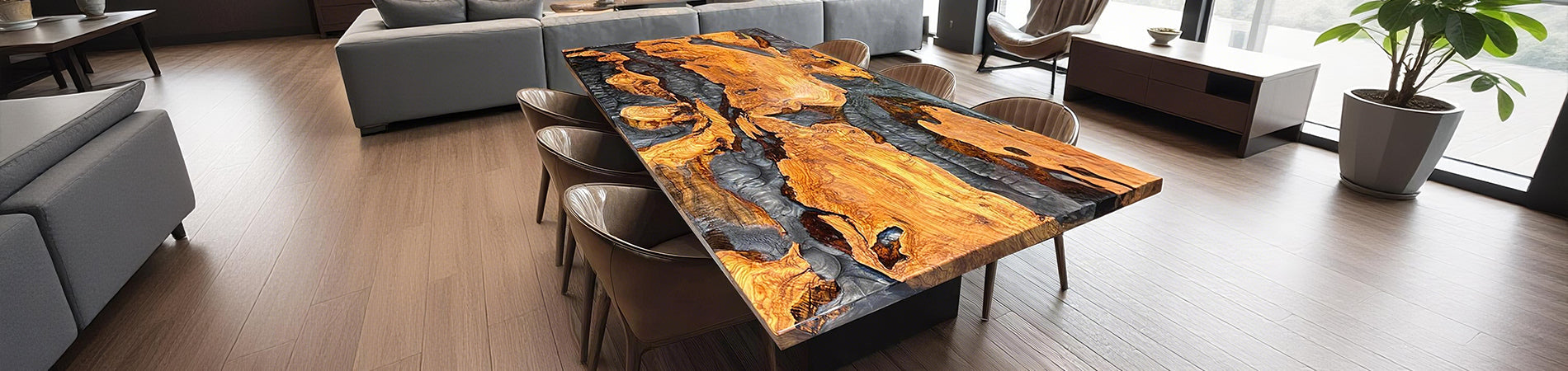 Olive Wood Epoxy Table