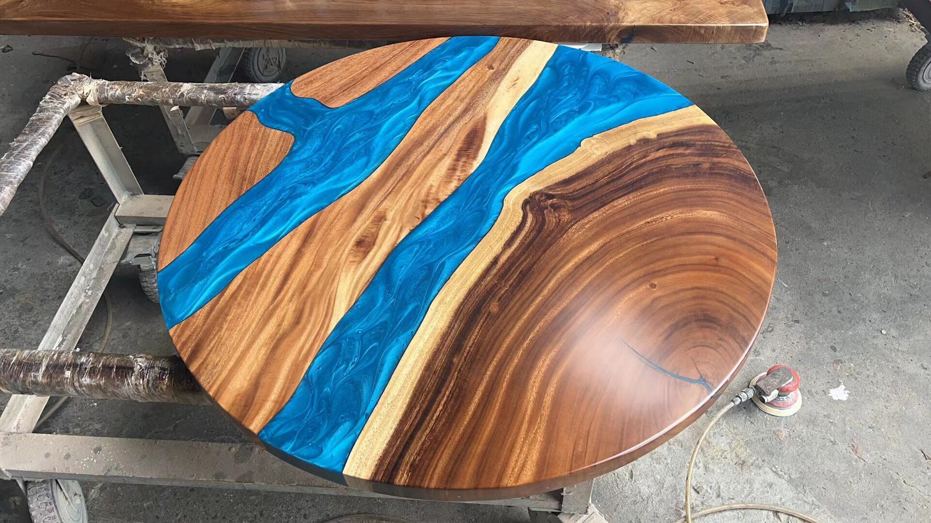 Custom Walnut Epoxy Round Table For Darren