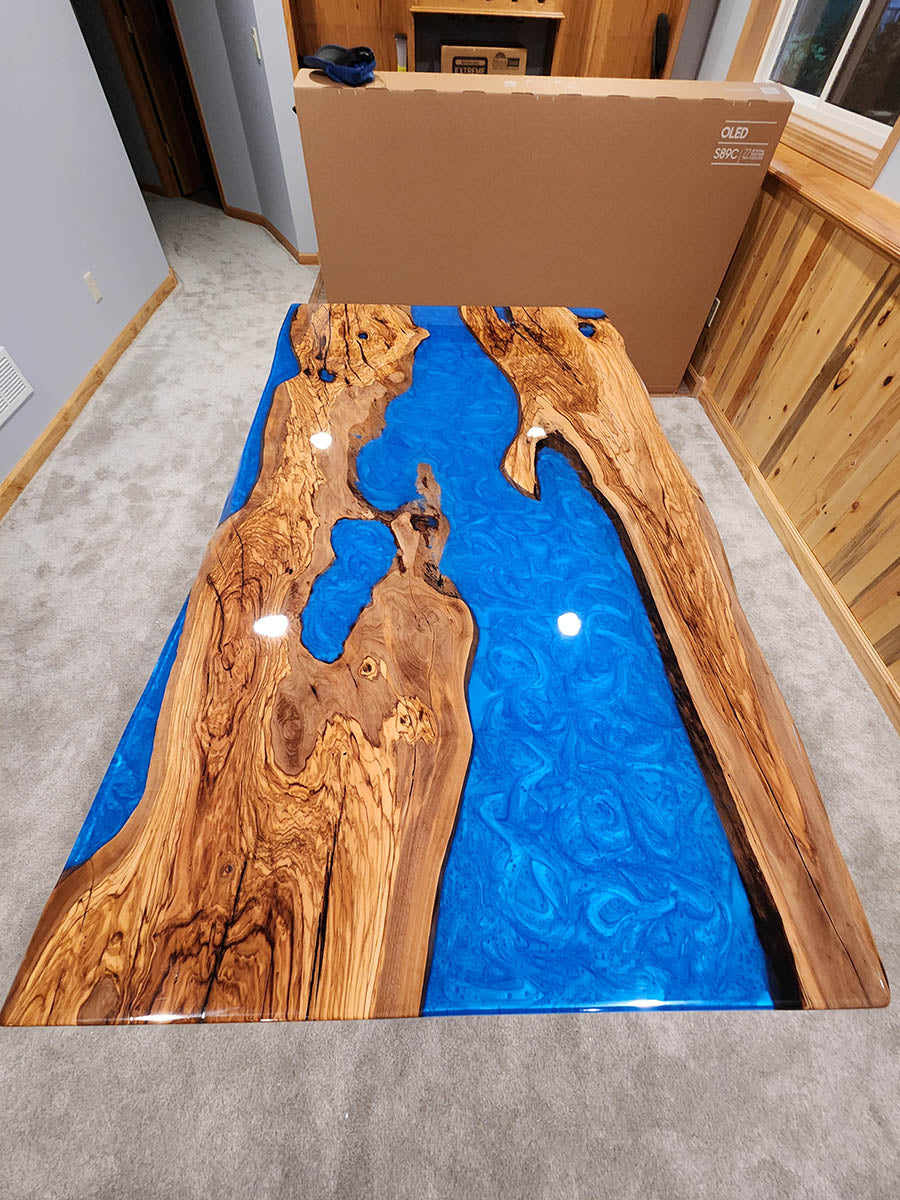 Custom Olive Epoxy Table for Judy