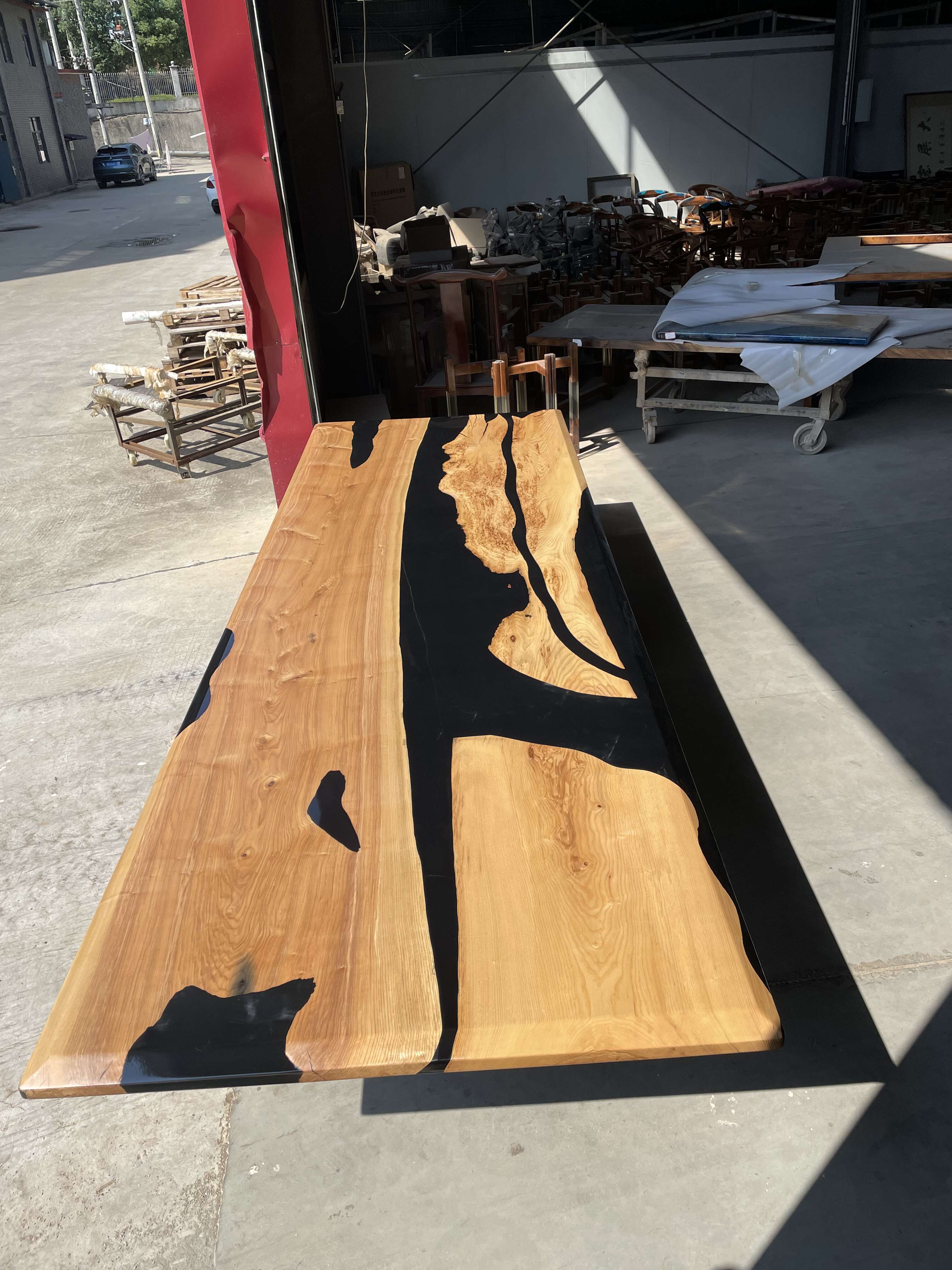 Custom Ash Epoxy Table Truck unloading charges for Jeremy $700