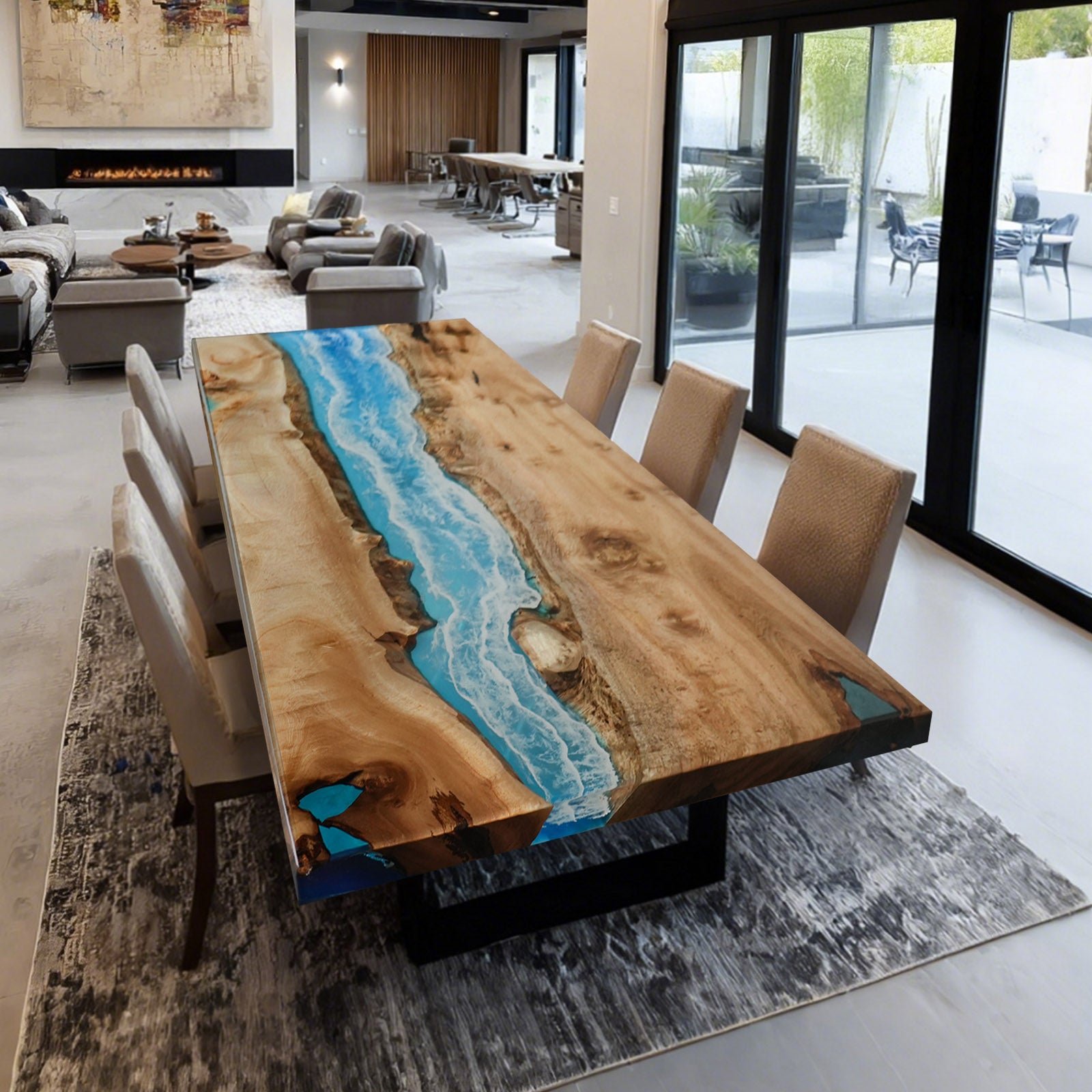 Epoxy Resin River Dining & Kitchen Tables - Kazanahome