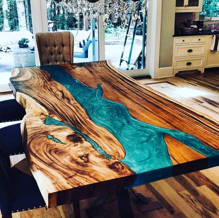 Custom Walnut Epoxy River Tables CT27 difference $540 For Leslie