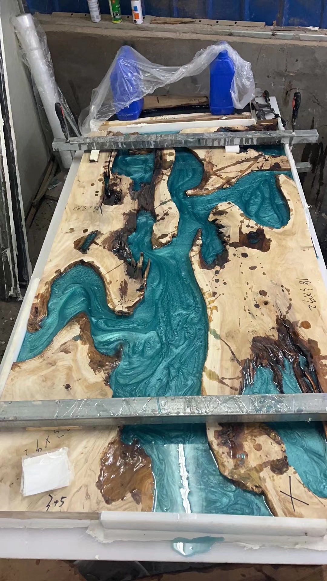 Custom Walnut Epoxy River Tables CT27 For Zak