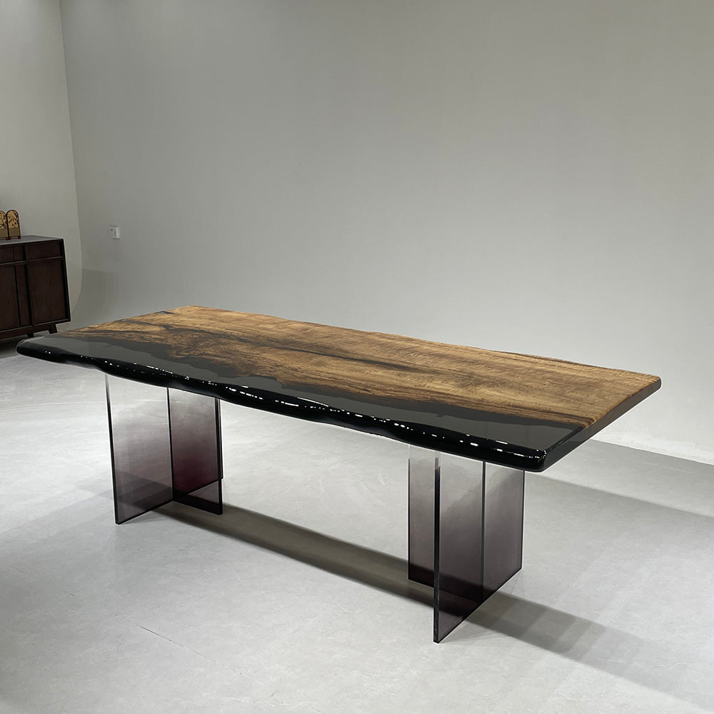 Custom Black Walnut Epoxy Table Deposit $3519.5 for Alexa