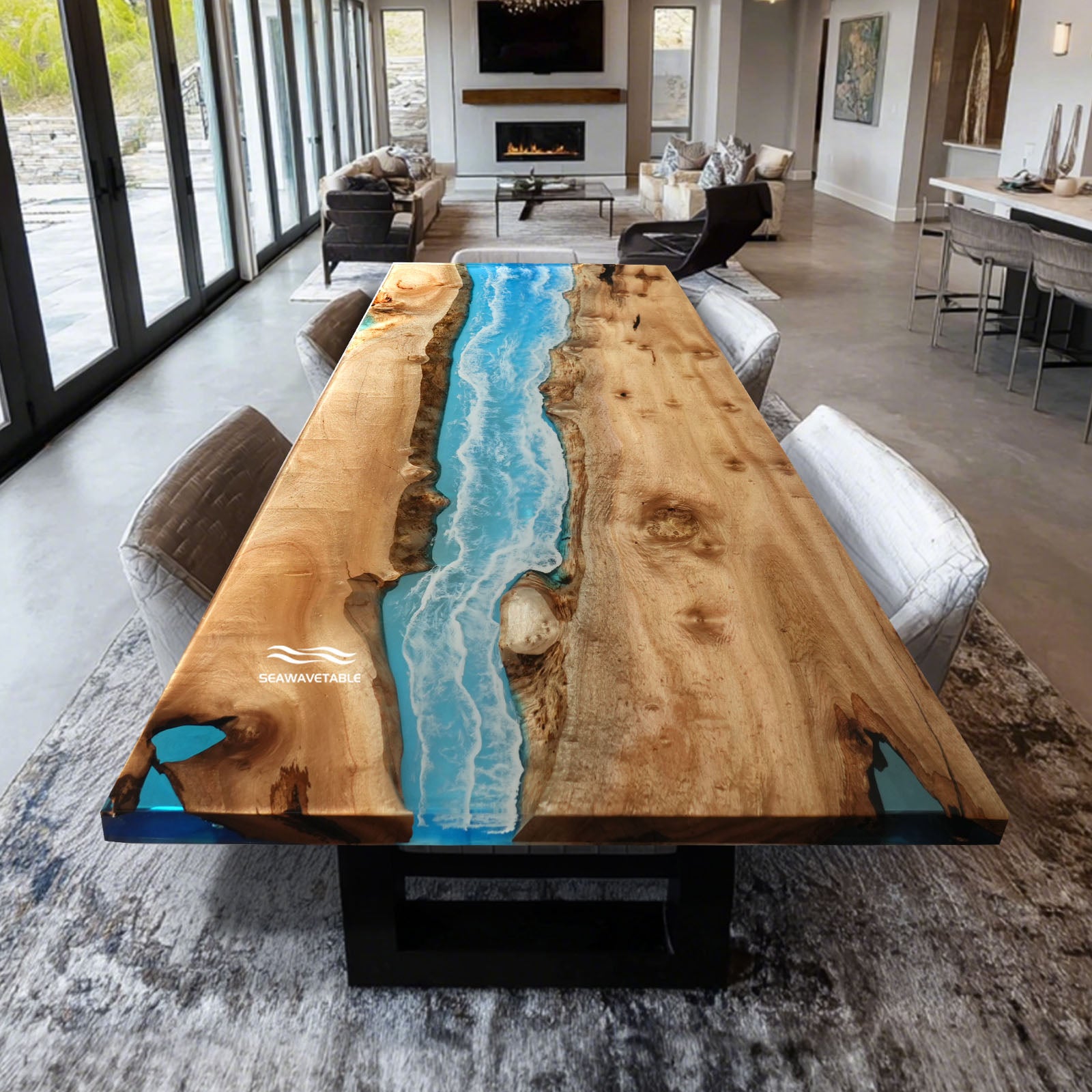 Epoxy Resin River Dining & Kitchen Tables - Kazanahome