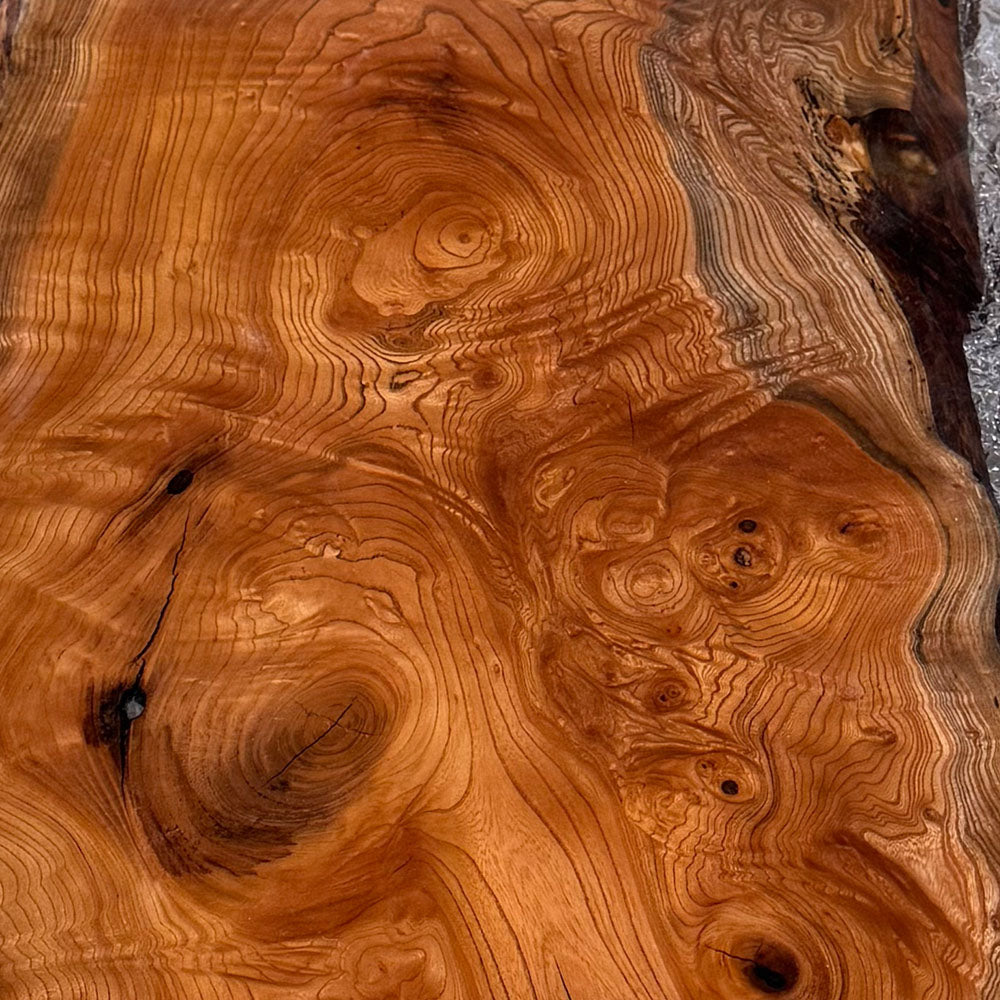Custom Beech Ice Crack Resin Live Edge Epoxy Table