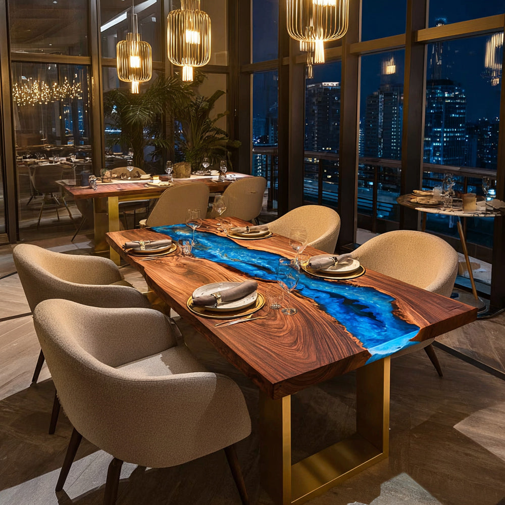 Black Walnut Epoxy Table in Manhattan