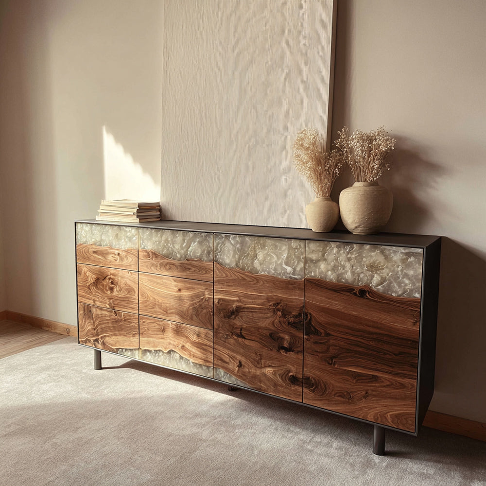 Pearls White Epoxy Credenza – A Slice of Coastal California