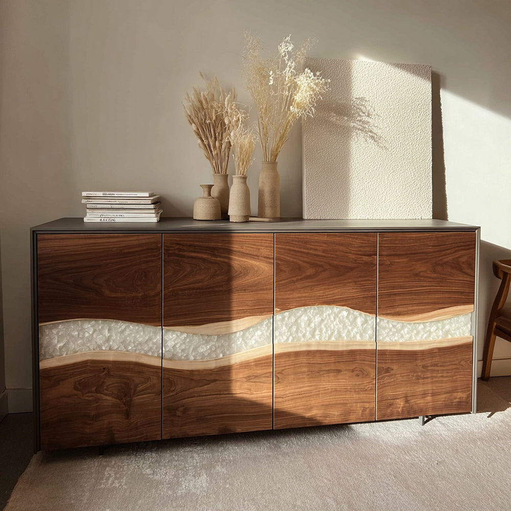 Epoxy_Credenza_Pearls_White_Epoxy_Sideboards_for_Living_Room_Office_Art_Gallery-San Diego