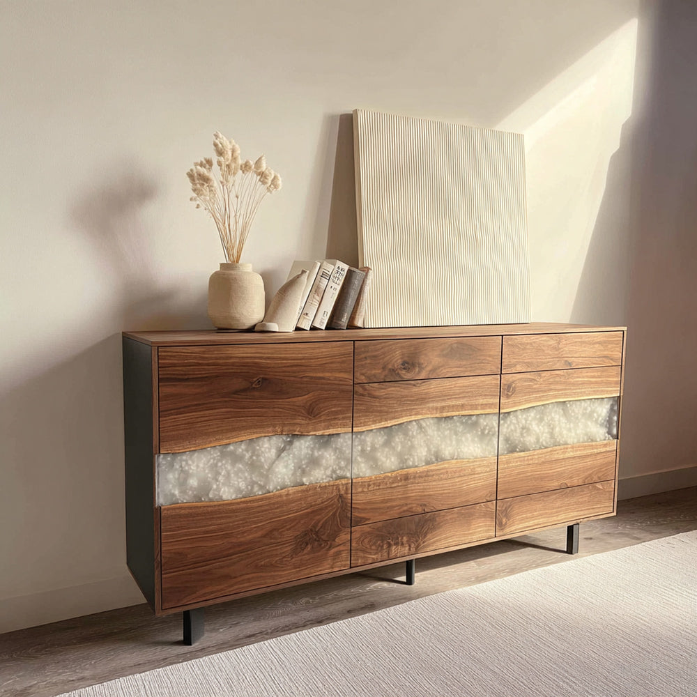 Pearls White Epoxy Sideboards  – Inspired by San Diego's Shores