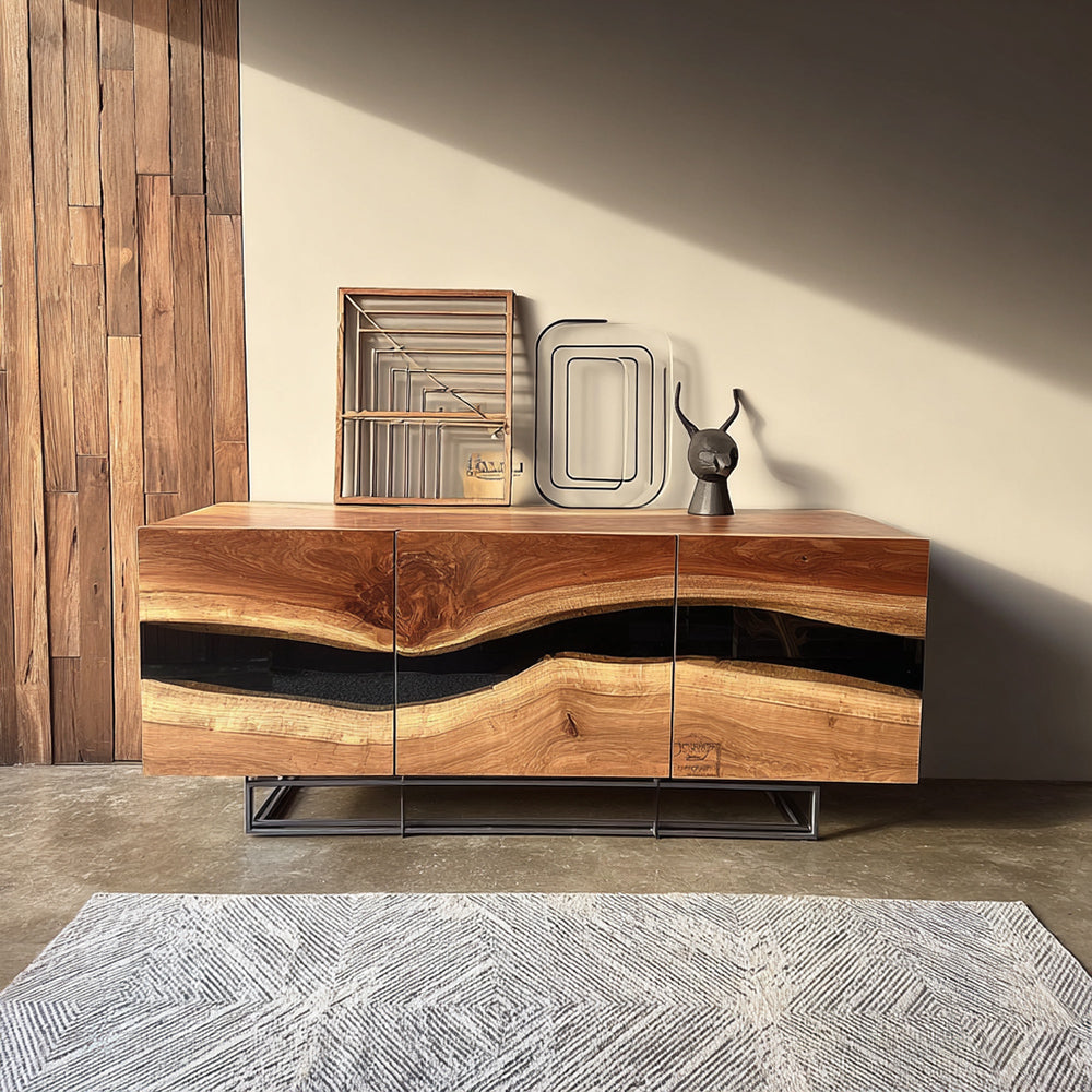 Black Walnut Epoxy River Credenza in California
