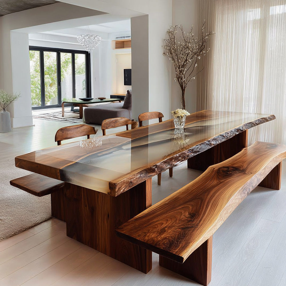 Black Walnut Epoxy Table Set Decor & Contemporary Homes in Aspen  