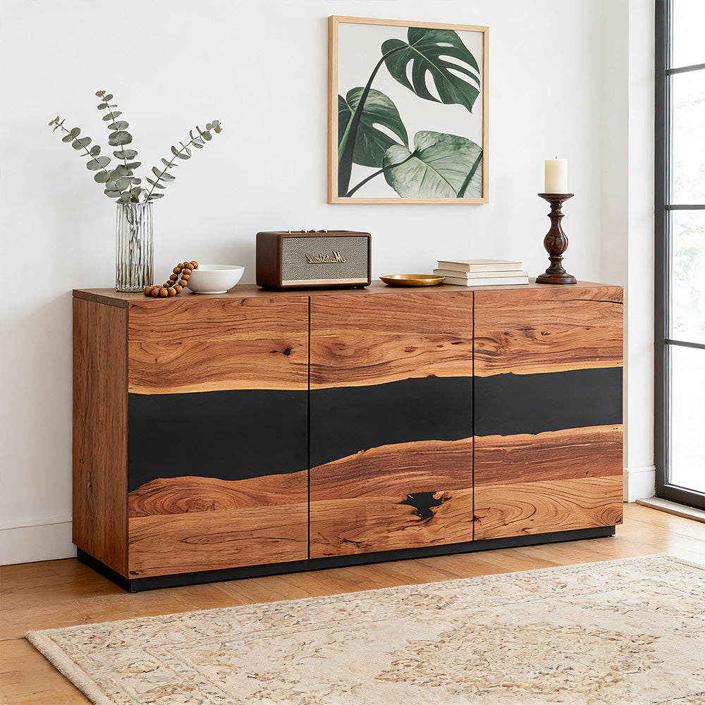 Luxury Black Walnut Resin Credenza in Washington, D.C.