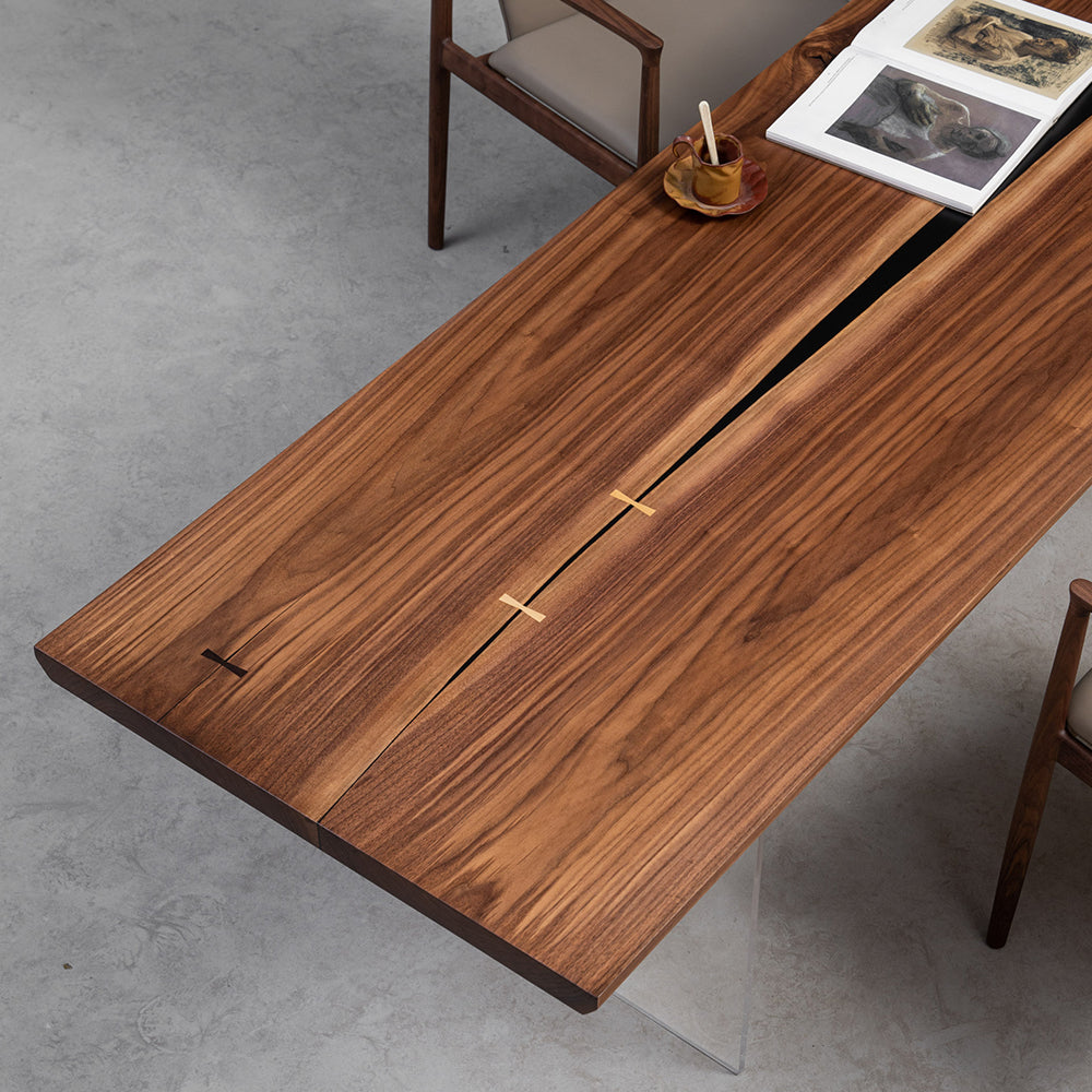 Wood Black Walnut Resin Table