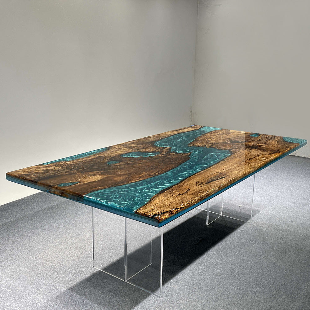 Kazanahome Camphor Wood River Resin Epoxy Tabletop