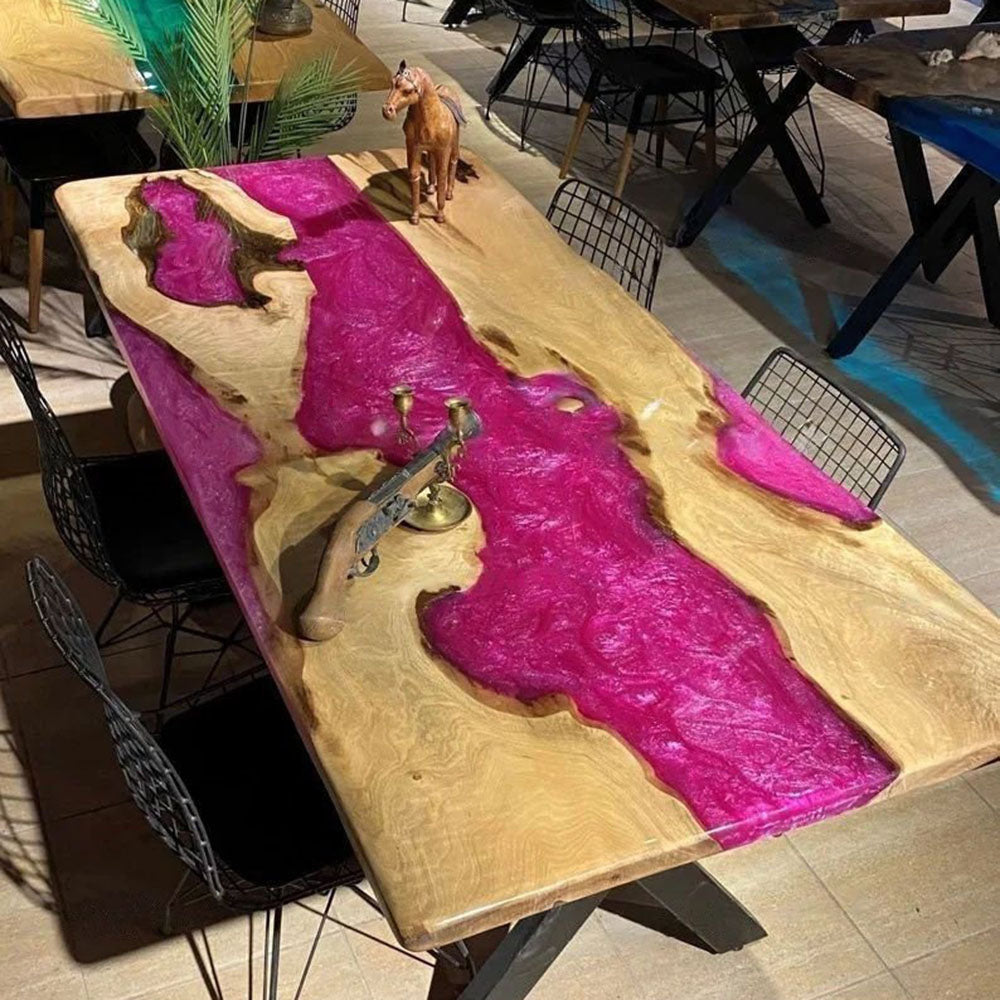 Poplar Epoxy Wood River Table - Kazanahome