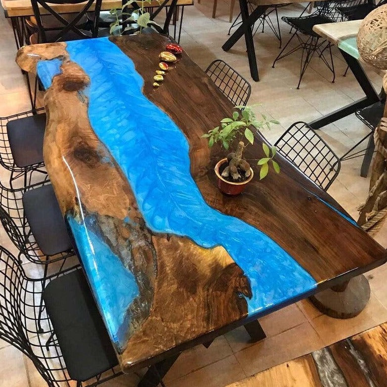 Custom Black Walnut Epoxy Dining Table Tops KCT33