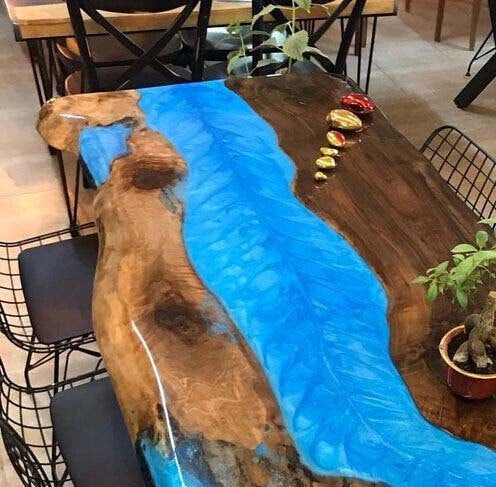 Custom Black Walnut Epoxy Dining Table Tops KCT33