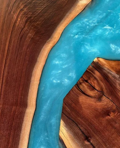 Black Walnut Wood Epoxy Resin Table