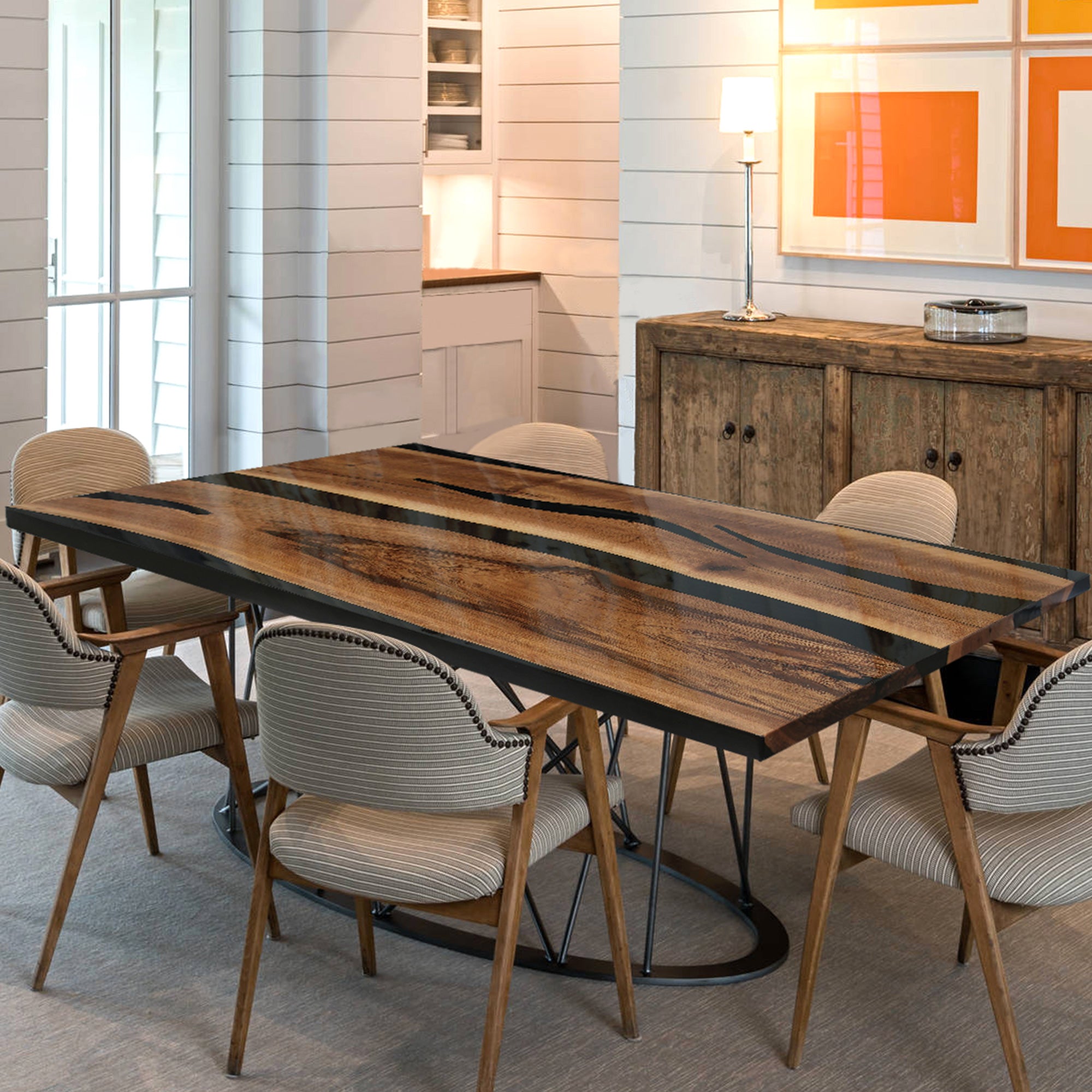 Epoxy Resin And Wood Table - kazanahome