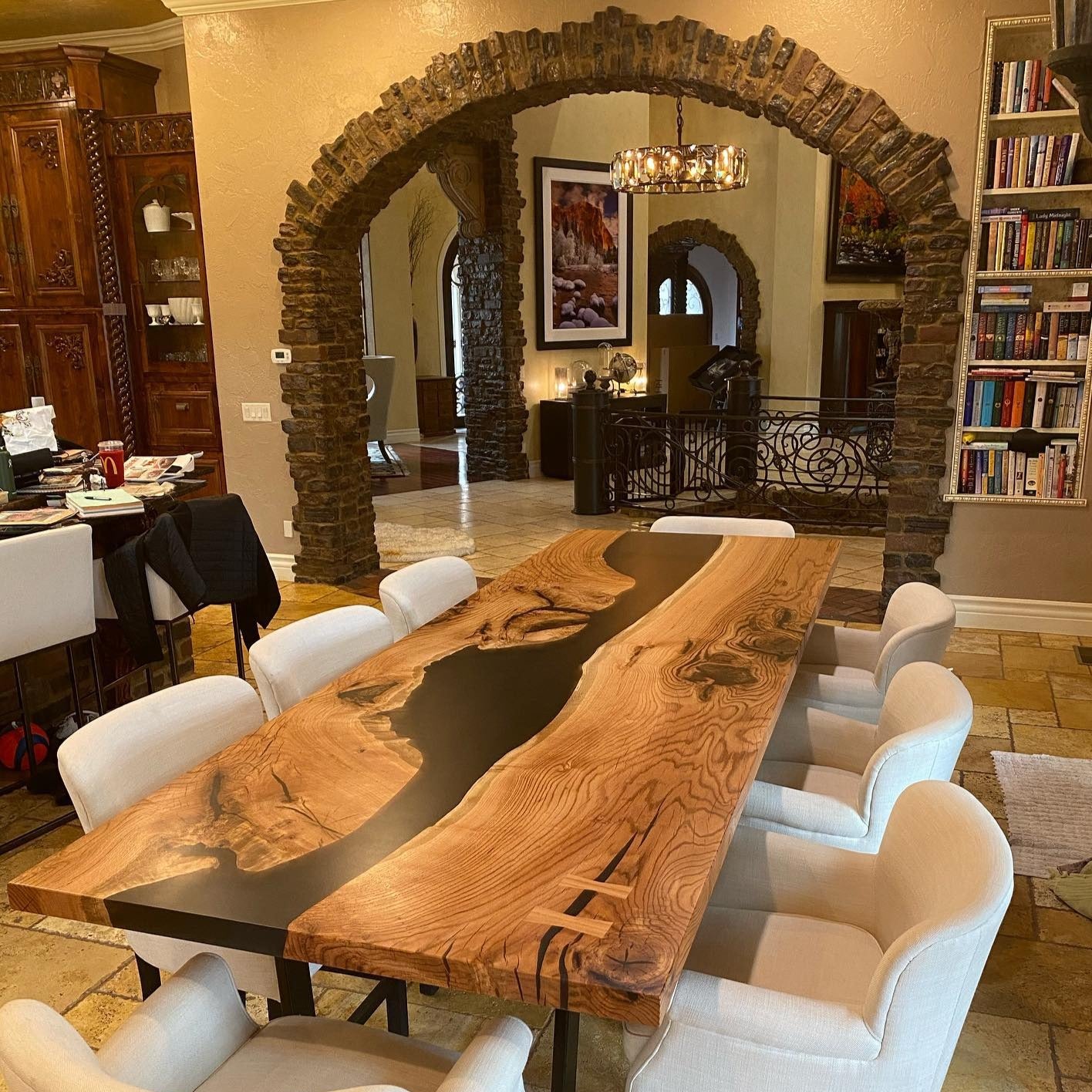 Custom Epoxy River Dining Table 8Seats CT52