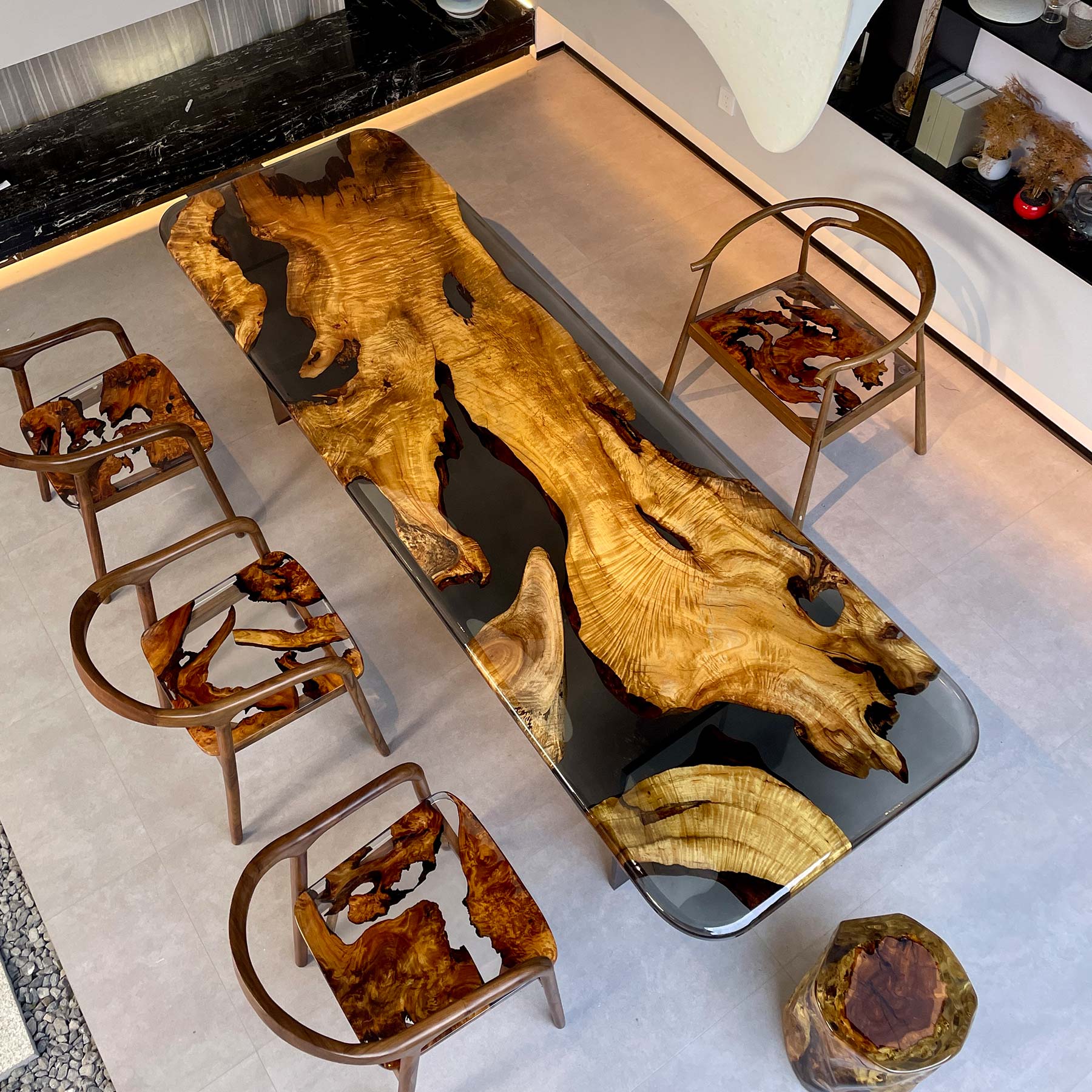 Handmade Wood Epoxy Resin Table - Kazanahome