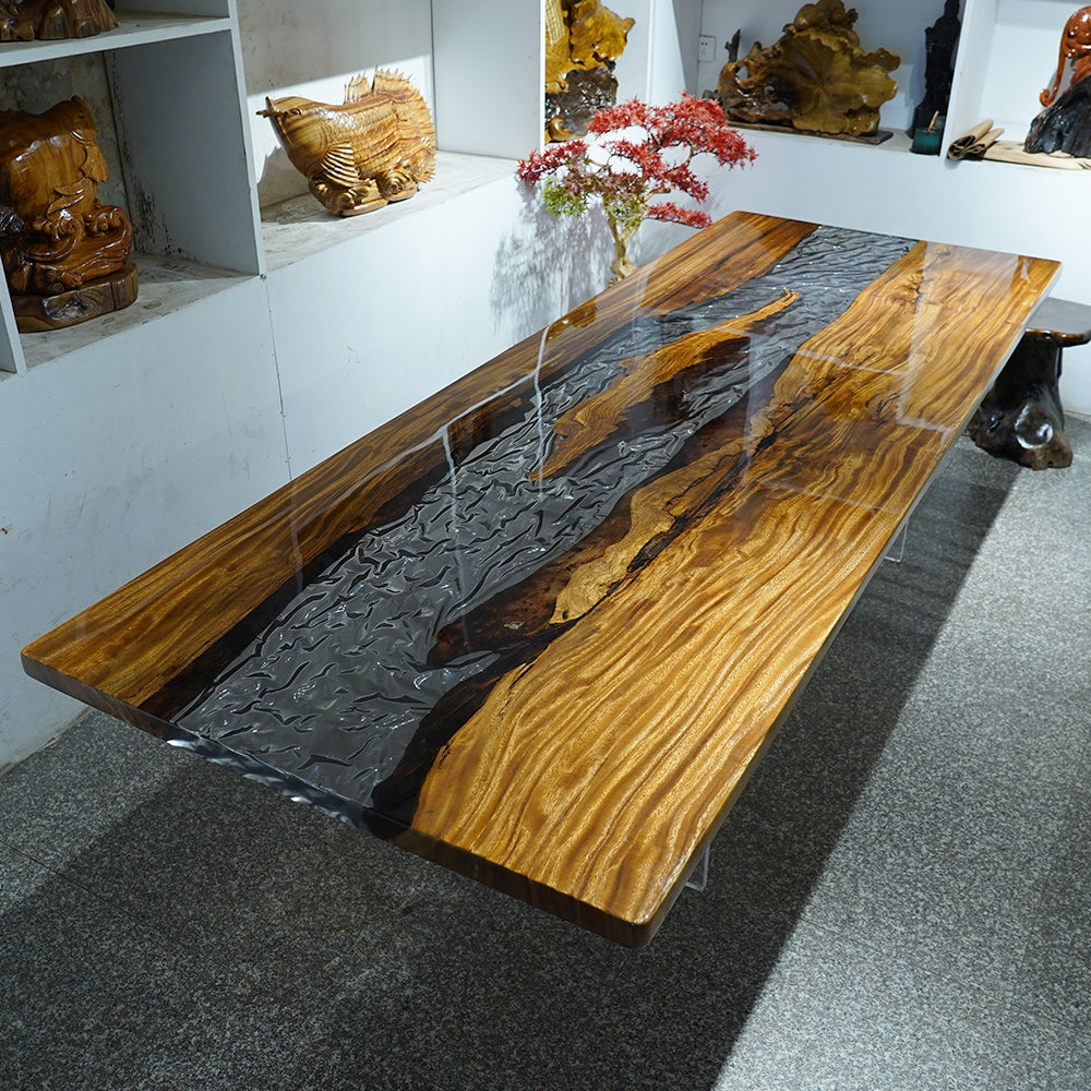 Custom Ice Crack Craft Epoxy Dining Table KCT24