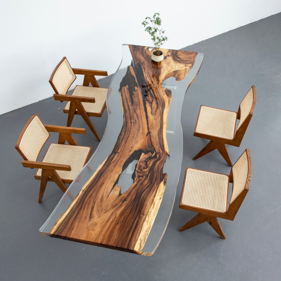 Custom Live Edge Walnut Epoxy Table CT45