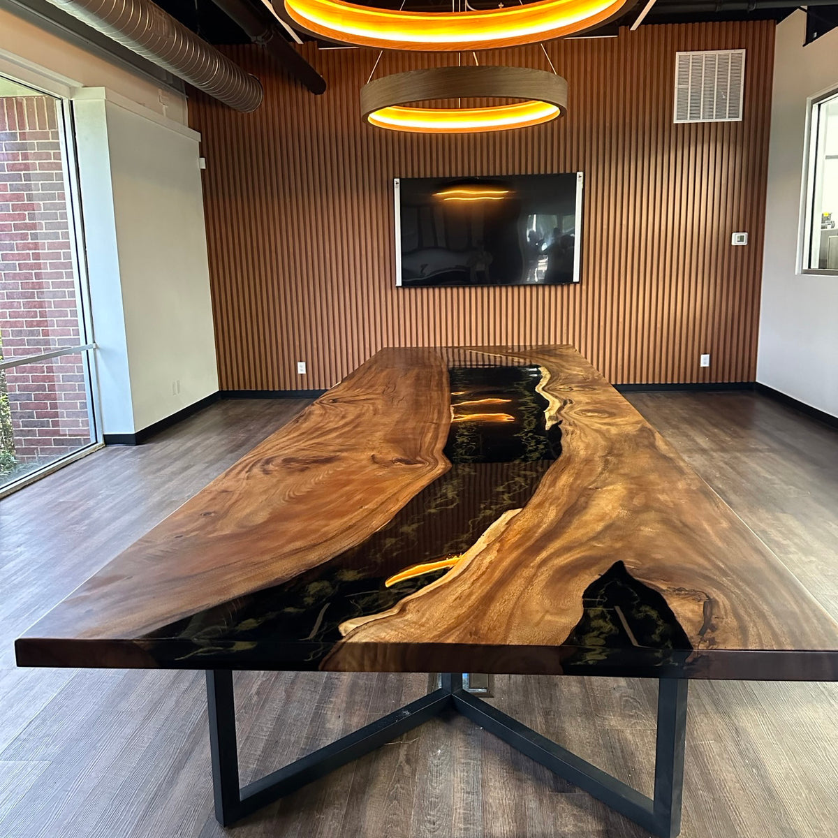 Walnut Wood River Epoxy Table Kazanahome - Main Image