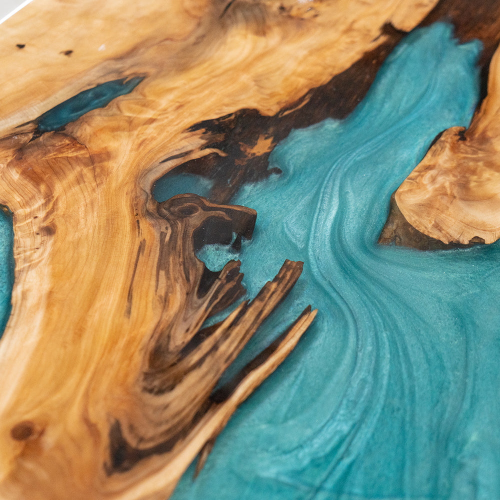 Walnut Wood Resin Epoxy Table-kazanahome in Chicago