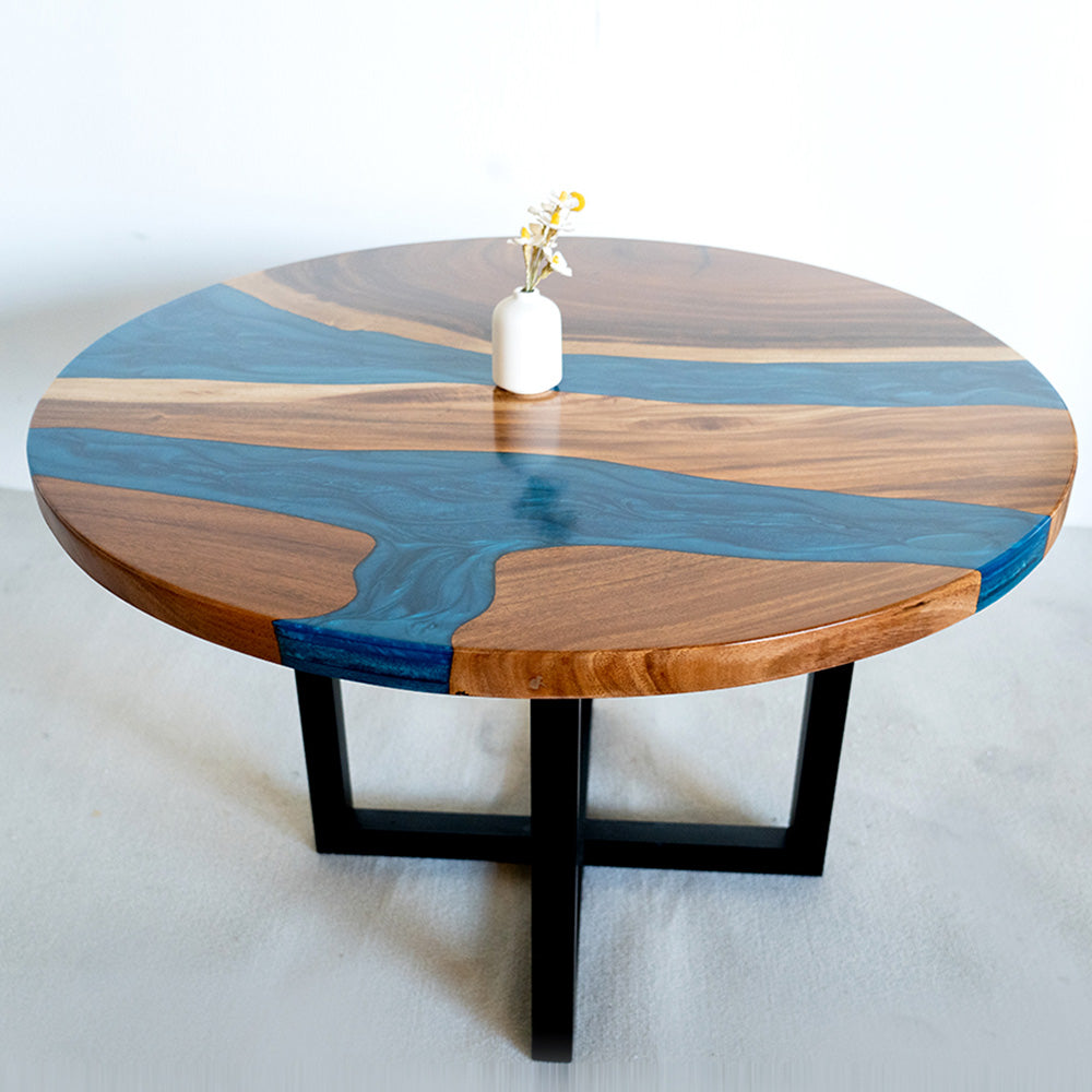 Custom Wood Epoxy Round Table River Coffee Table RT06