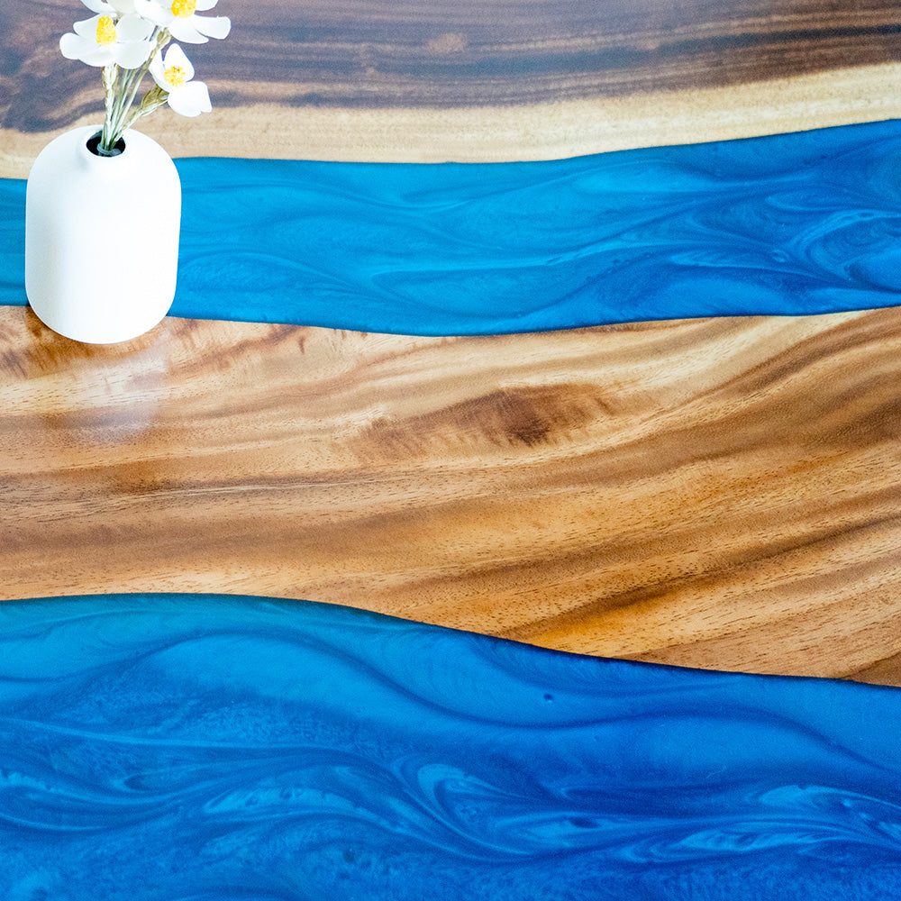 Custom Wood Epoxy Round Table River Coffee Table RT06