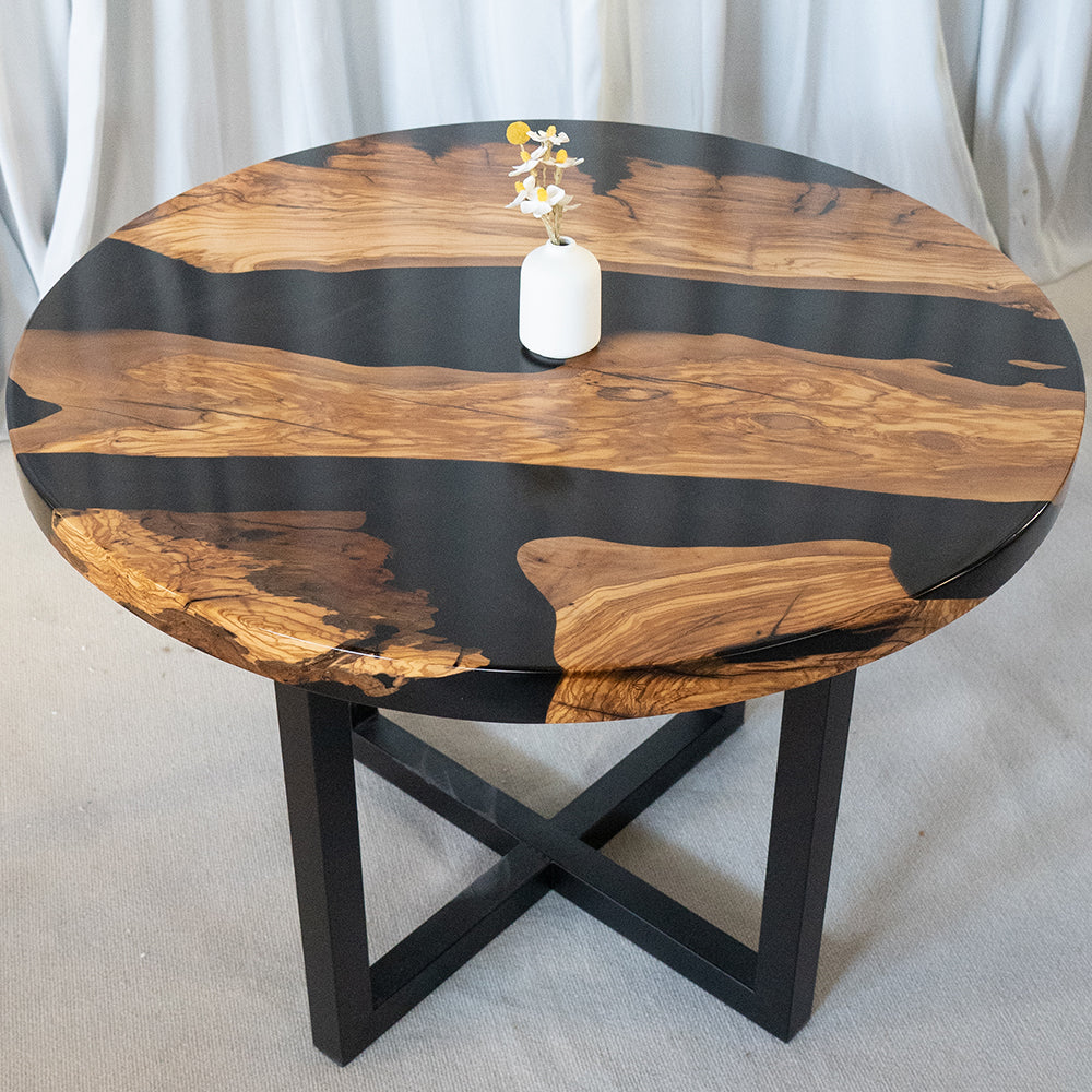 Custom Wood Epoxy Round Table River Coffee Table RT06
