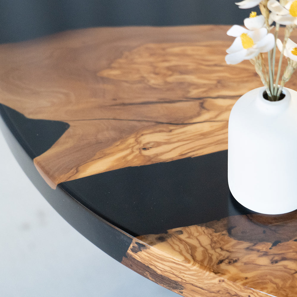 Custom Wood Epoxy Round Table River Coffee Table RT06