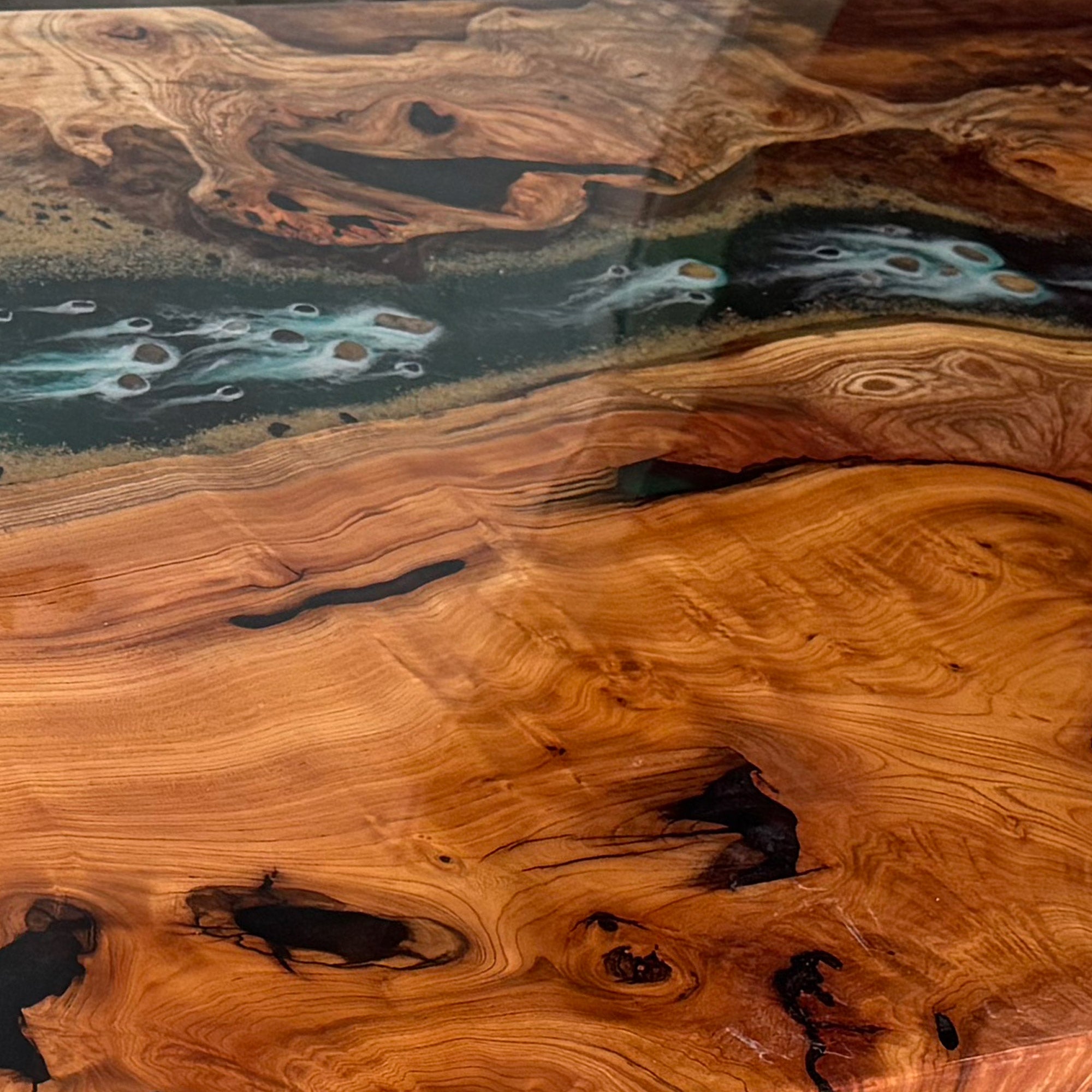 Beech Stone Island Green Resin Epoxy Table in Denver