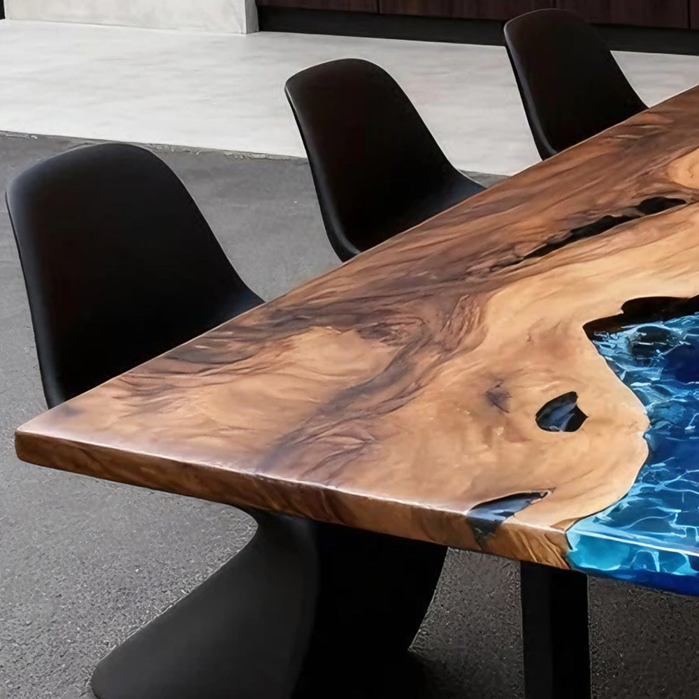 Custom Black Walnut Blue Conference Epoxy Table_in_Silicon_Valley
