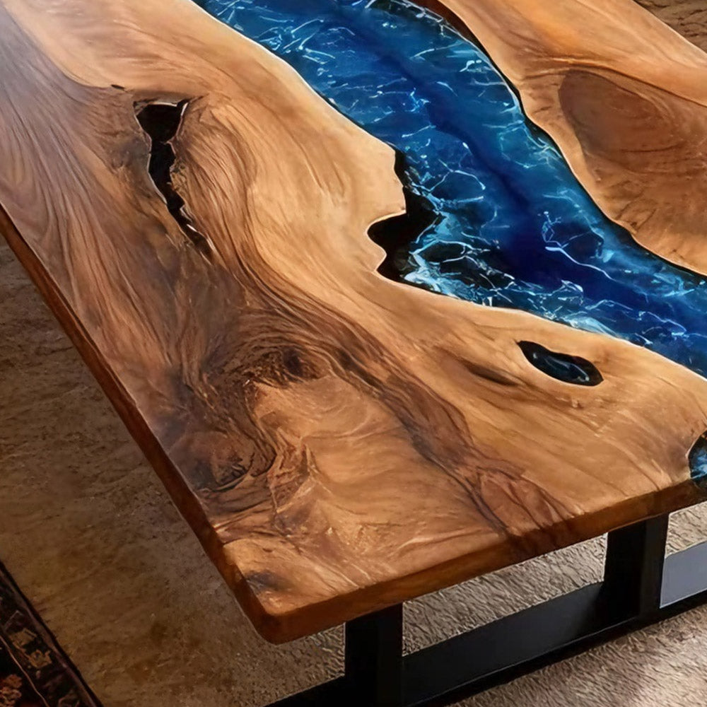 Black Walnut Blue Wave Conference Epoxy Table_in_Silicon_Valley