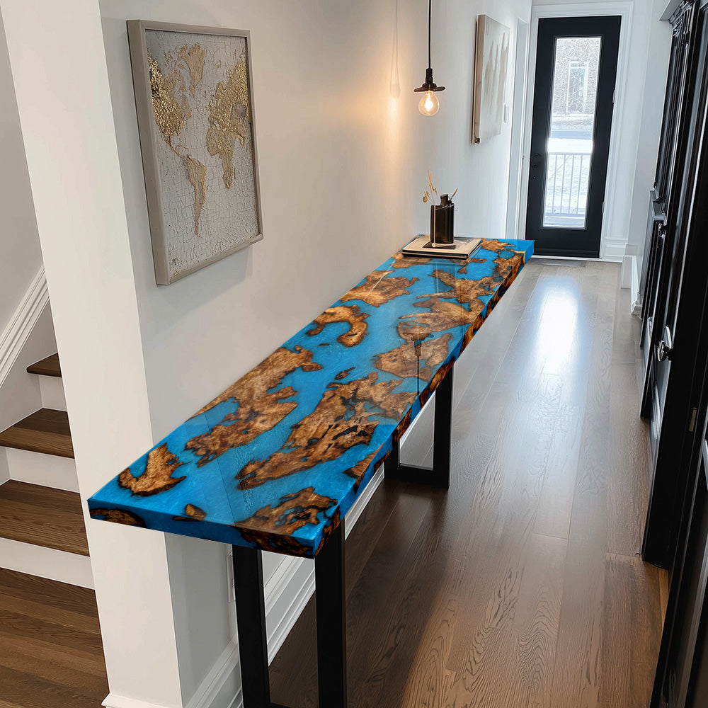 Custom Cunninghamia Resin poxy Console Table