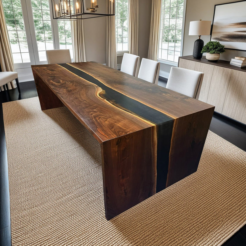 Custom Epoxy Waterfall Table - kazanahome