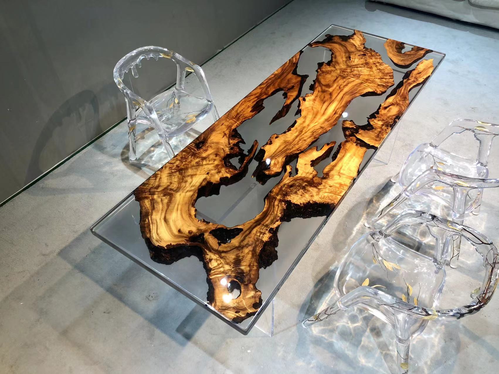 Golden Camphor Epoxy Table in Boston 