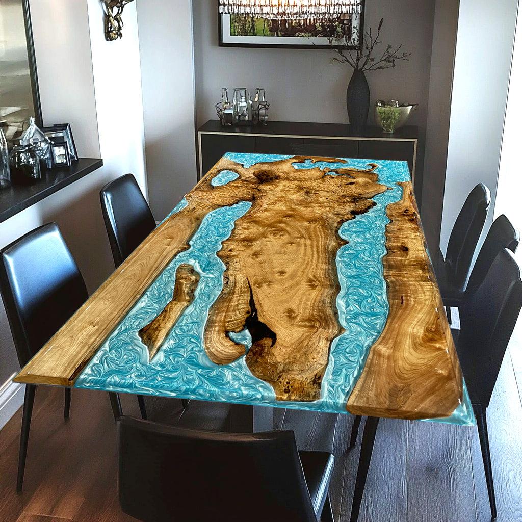 Wood Resin Epoxy Table - Kazanahome
