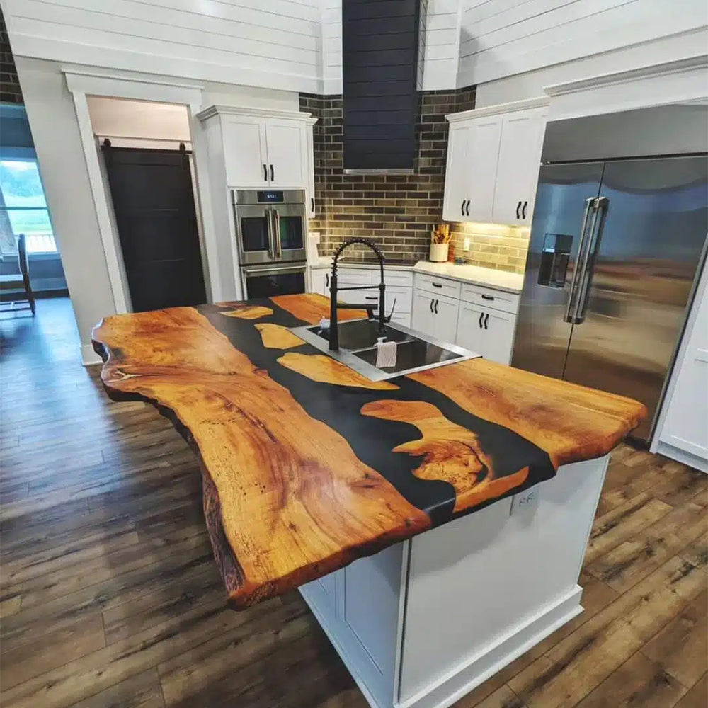 Custom Epoxy Wood Kitchen Countertop Handmade in Florida