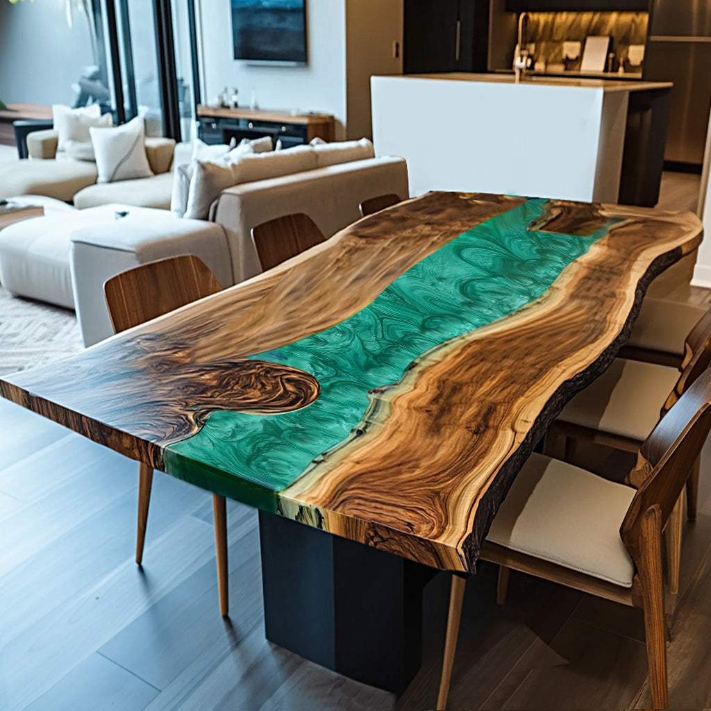 Walnut River Resin Epoxy Table in Miami
